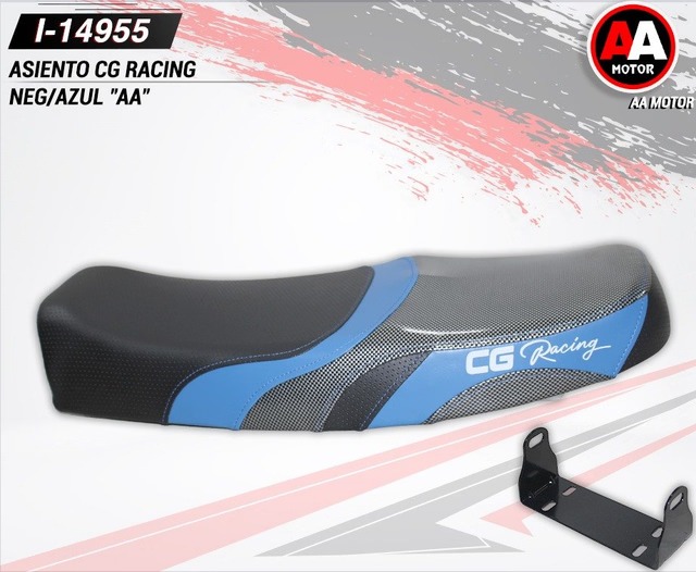 ASIENTO CG RACING NEG/AZUL "AA" I-14955