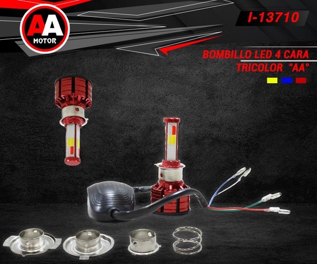 BOMBILLO LED 4 CARA TRICOLOR "AA" I-13710