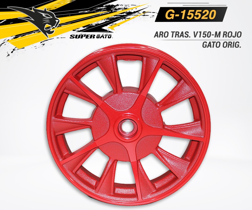 Aro Tras. V150-M Rojo Gato Original.